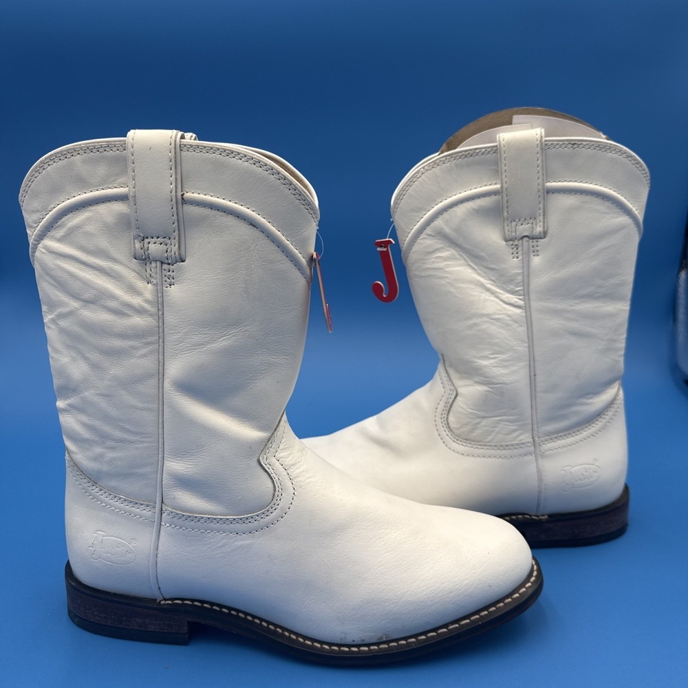 Justin Boots Women's Holland Cowgirl Boots Size 10 B Western Roper White RP3314